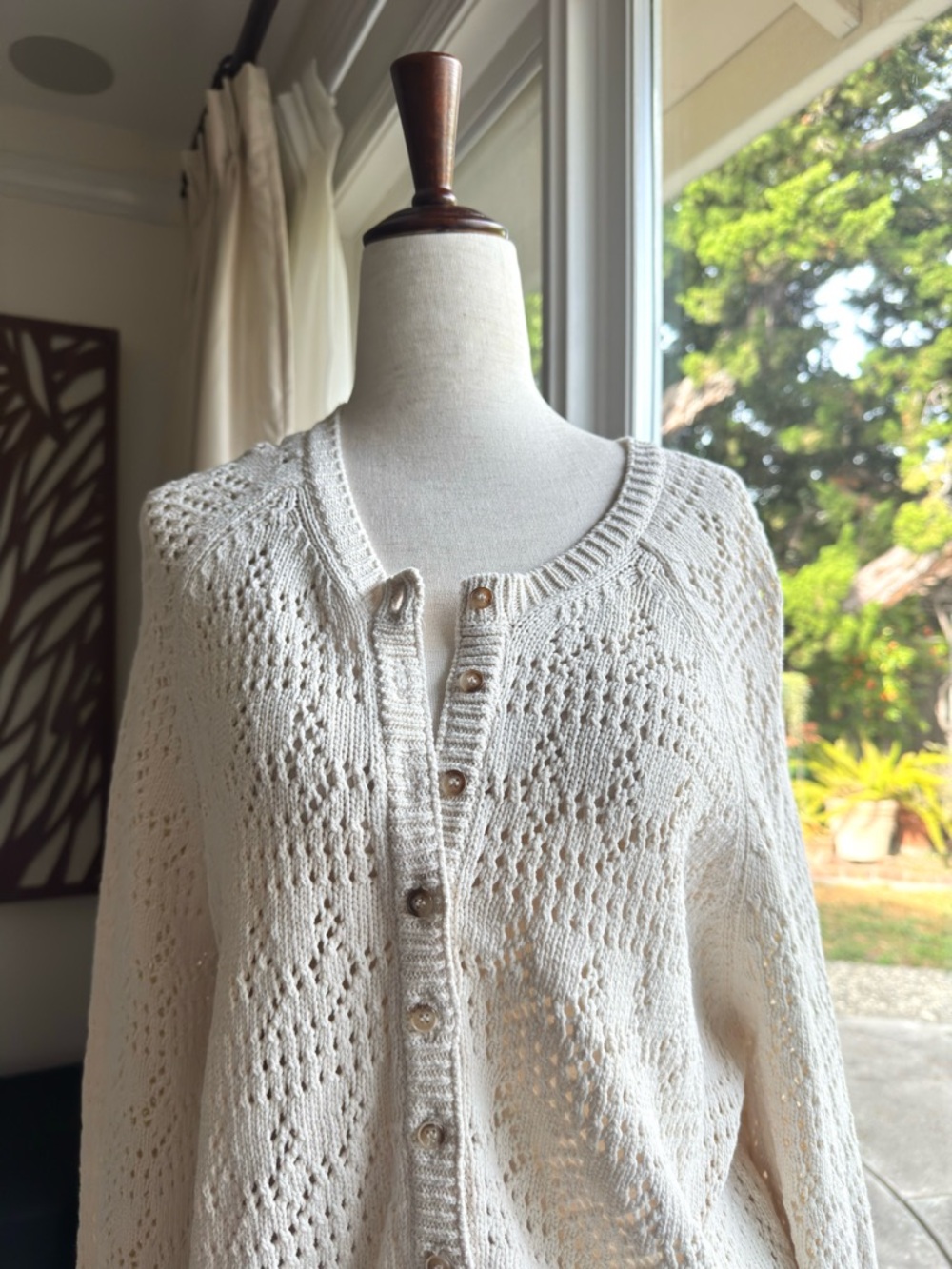 Sezame Capucine Cardigan Small Cream - Picture 4 of 12